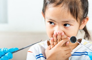 A child afraid of the dentist