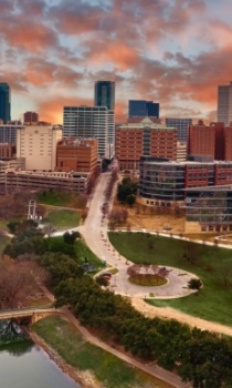 Aerial view of downtown Fort Worth