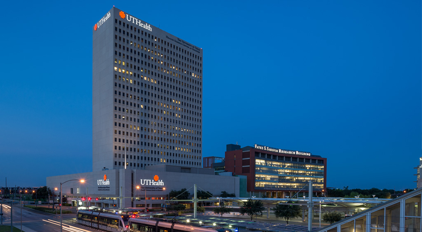 Exterior of building at U T Health Science Center in Houston